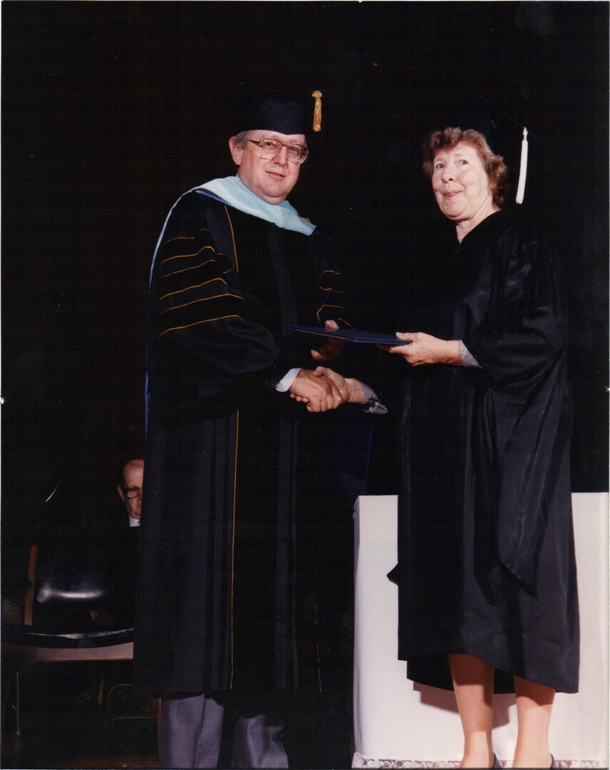 Juanita getting Master diploma