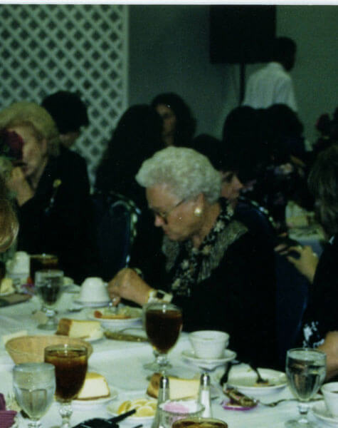 candid of woman at party