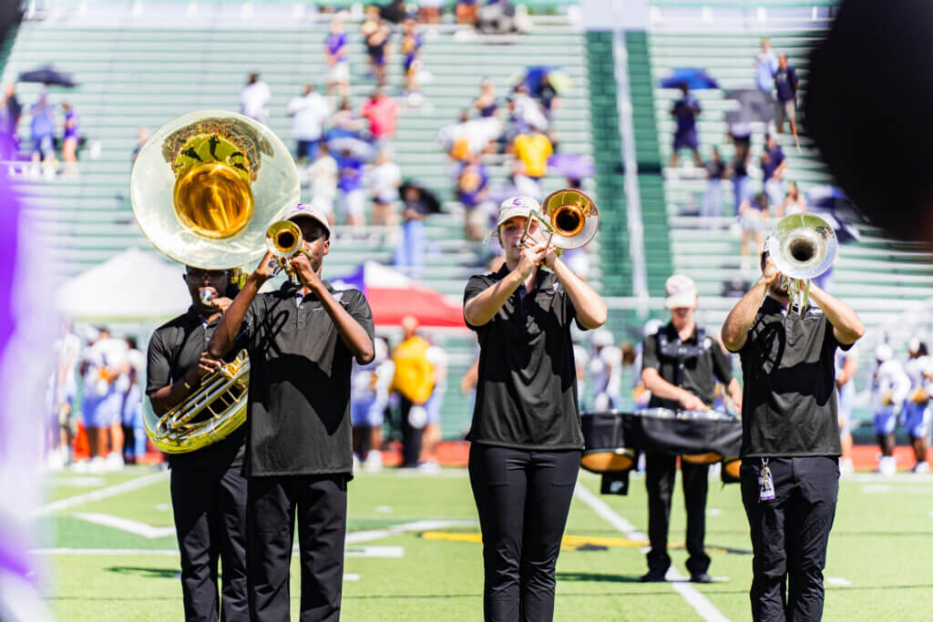band playing on field