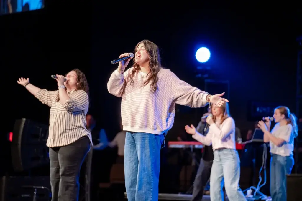 Worship team singing