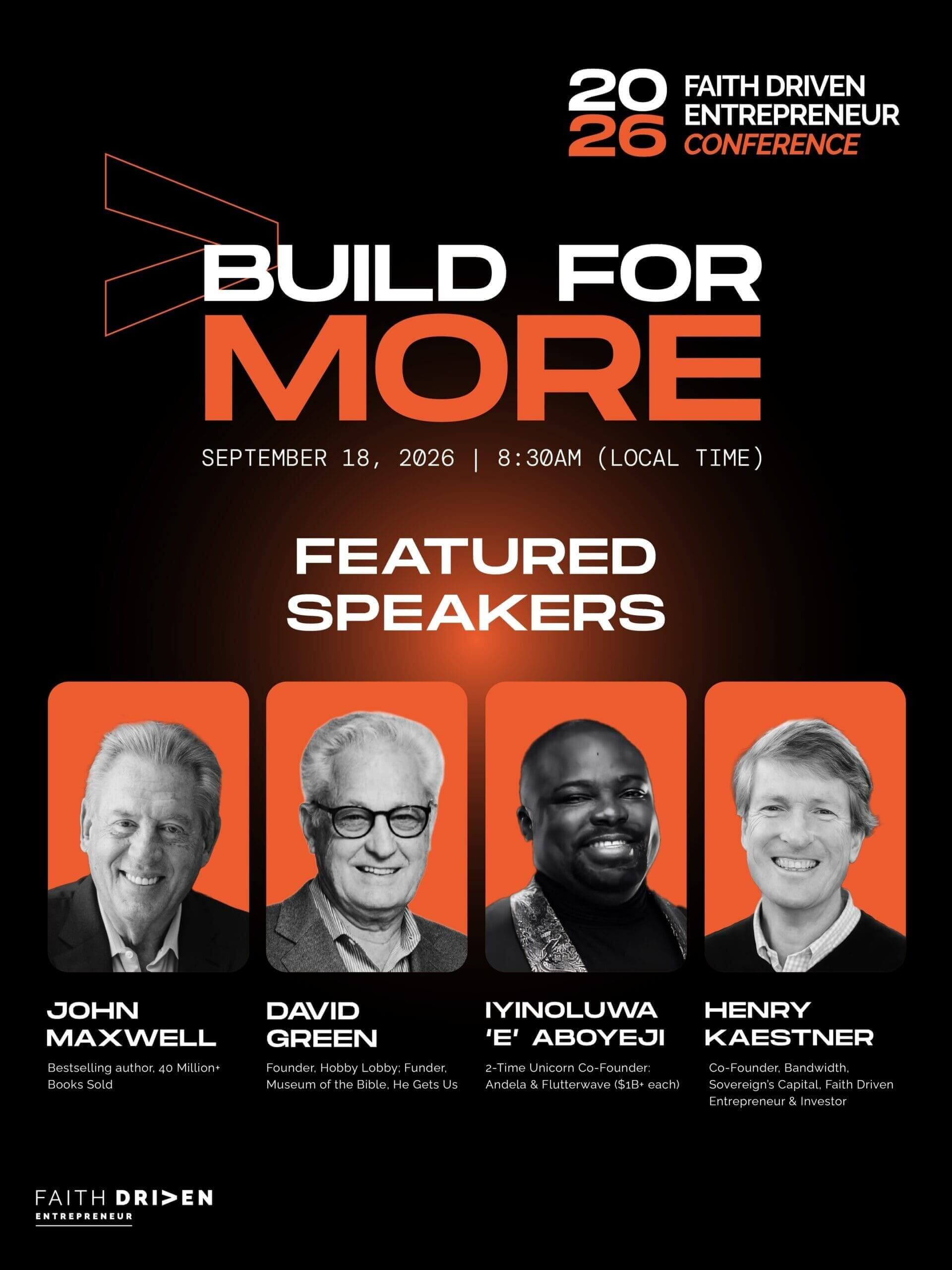 poster for faith driven entrepreneur conference