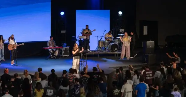 Students worshiping