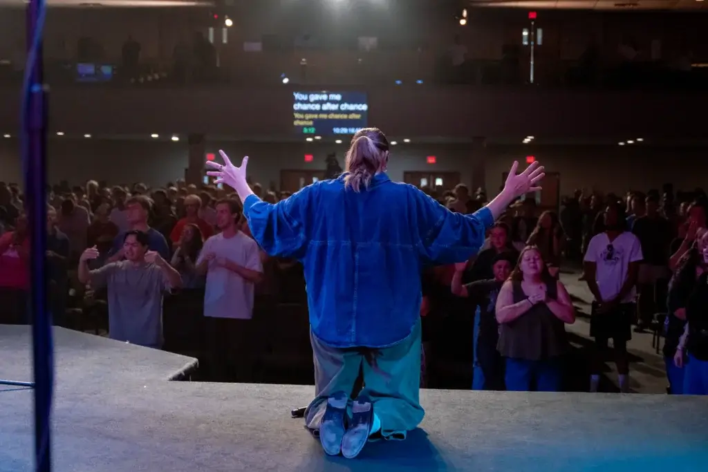 Students worshiping