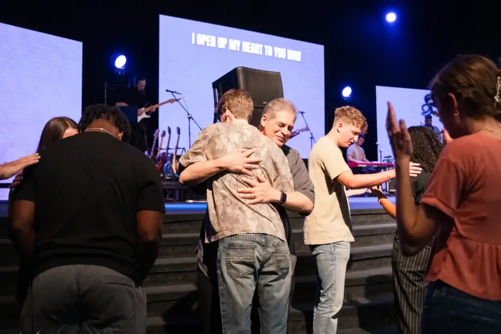 Students worshiping